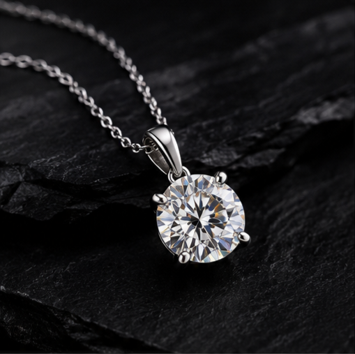 1CT 2CT 3CT Certified Moissanite Solitaire Pendant