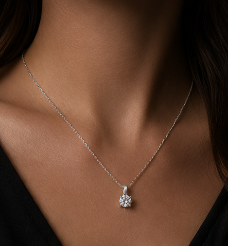 1CT 2CT 3CT Certified Moissanite Solitaire Pendant